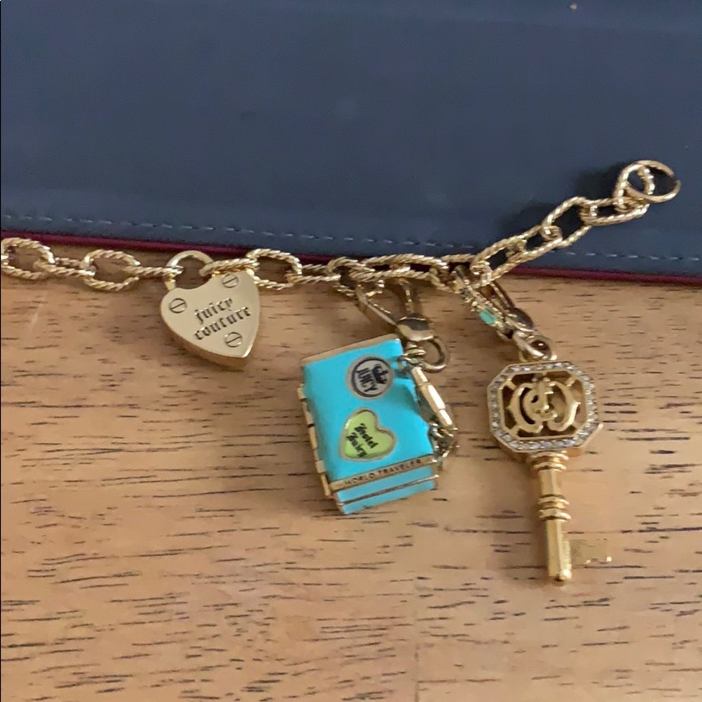 Juicy Couture Charm Bracelet Gold 3 charms